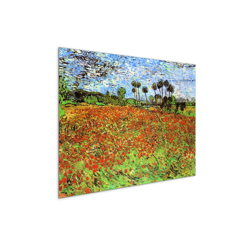 Poppy Fields by Van Gogh Vincent 57cm H X 76cm W CrystalArt Material Acrylic Glass Effect, Frameless Panel Lightweight Ready to Hang