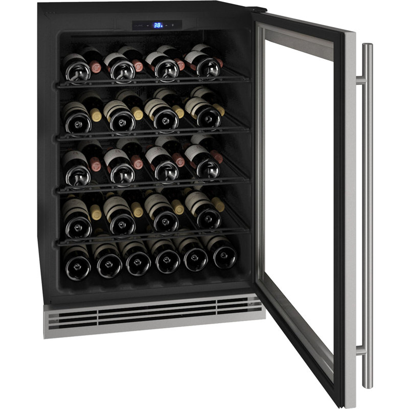U-Line Single Zone 24'' Built-In 38 Bottle Wine Refrigerator with Reversible Door