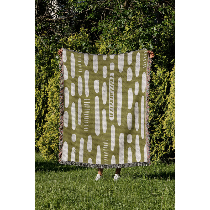 Jeté en coton Deka, 50 x 70, Chartreuse