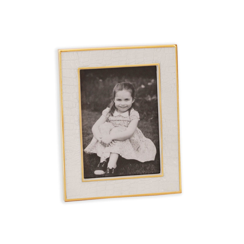Encanto Croc Rectangle Picture Frame, Cream, 5" W x 7" H