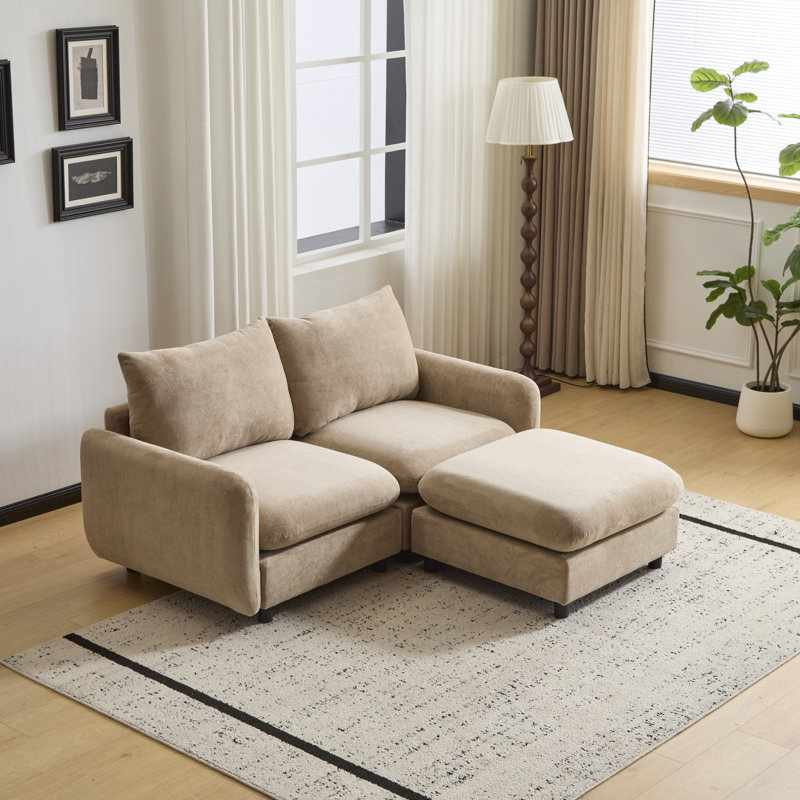 Ryder Modular Sectional Sofa, 34" H x 69" W x 67" D, Nomad Polyester Blend