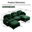 Canapé modulaire modulaire en U à 3 places, chenille, coussin à ressorts, canapé de chambre sophistiqué avec tissu chenille, installation rapide, courbe ergonomique, assise confortable-443927871-443927869