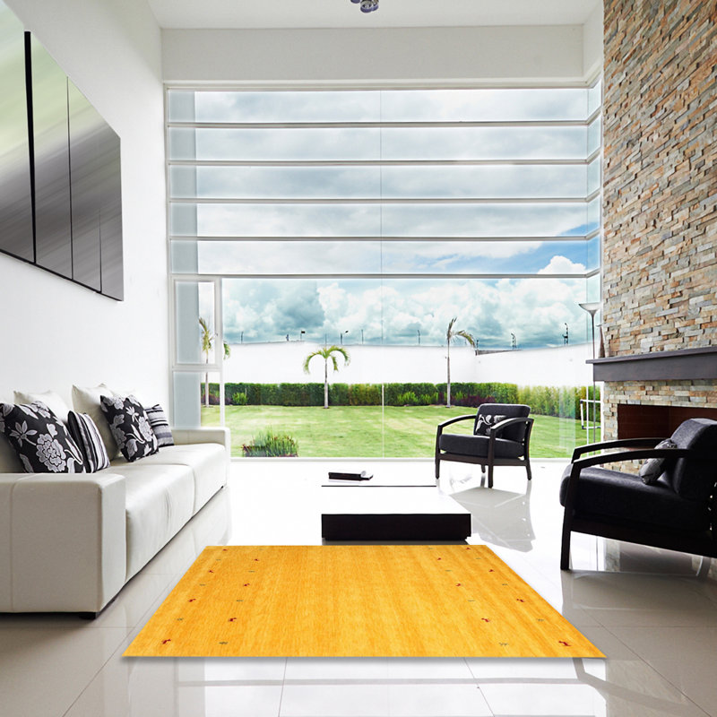 Tapis jaune Juney, Carré 6 pi