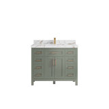 Cambridge 42 In. W X 22 In. D Single Sink Bathroom Vanity In Evergreen With 2 In. Quartz