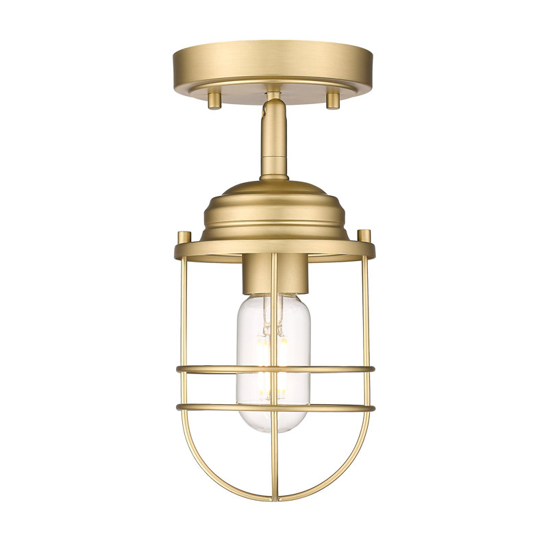 Lylah Steel Semi Flush Mount, Brushed Champagne Bronze