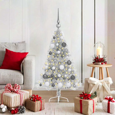  Artificial Pre-lit Christmas Tree Silver PET