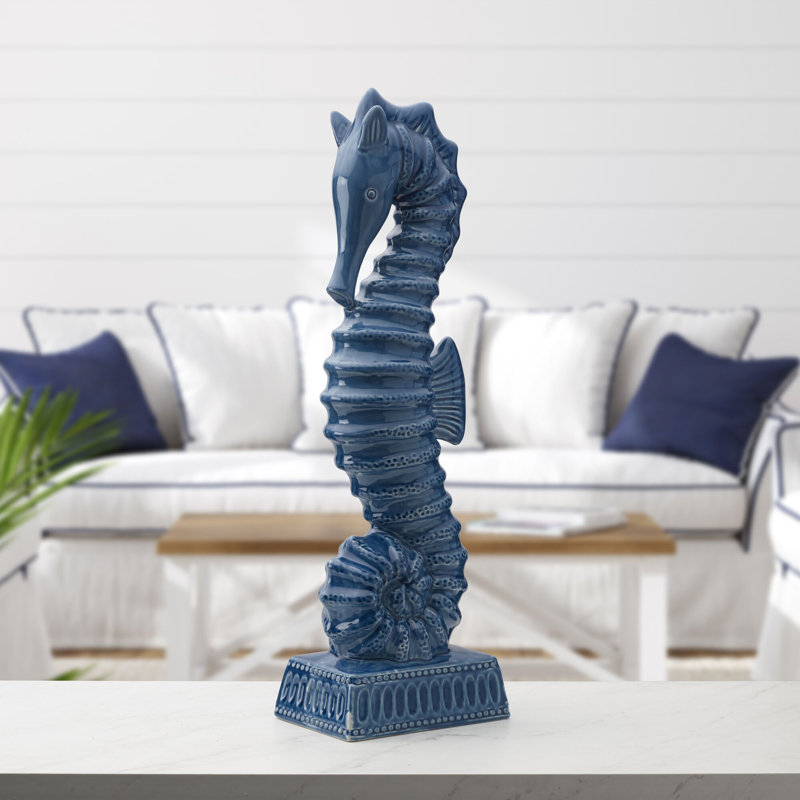 Fitz and Floyd Coastal Home Seahorse Figurine, Blue