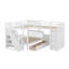Lit superposé en forme de L avec lit simple simple et lit simple supérieur, 3 tiroirs, bureau portable et garde-robe-1267214391
