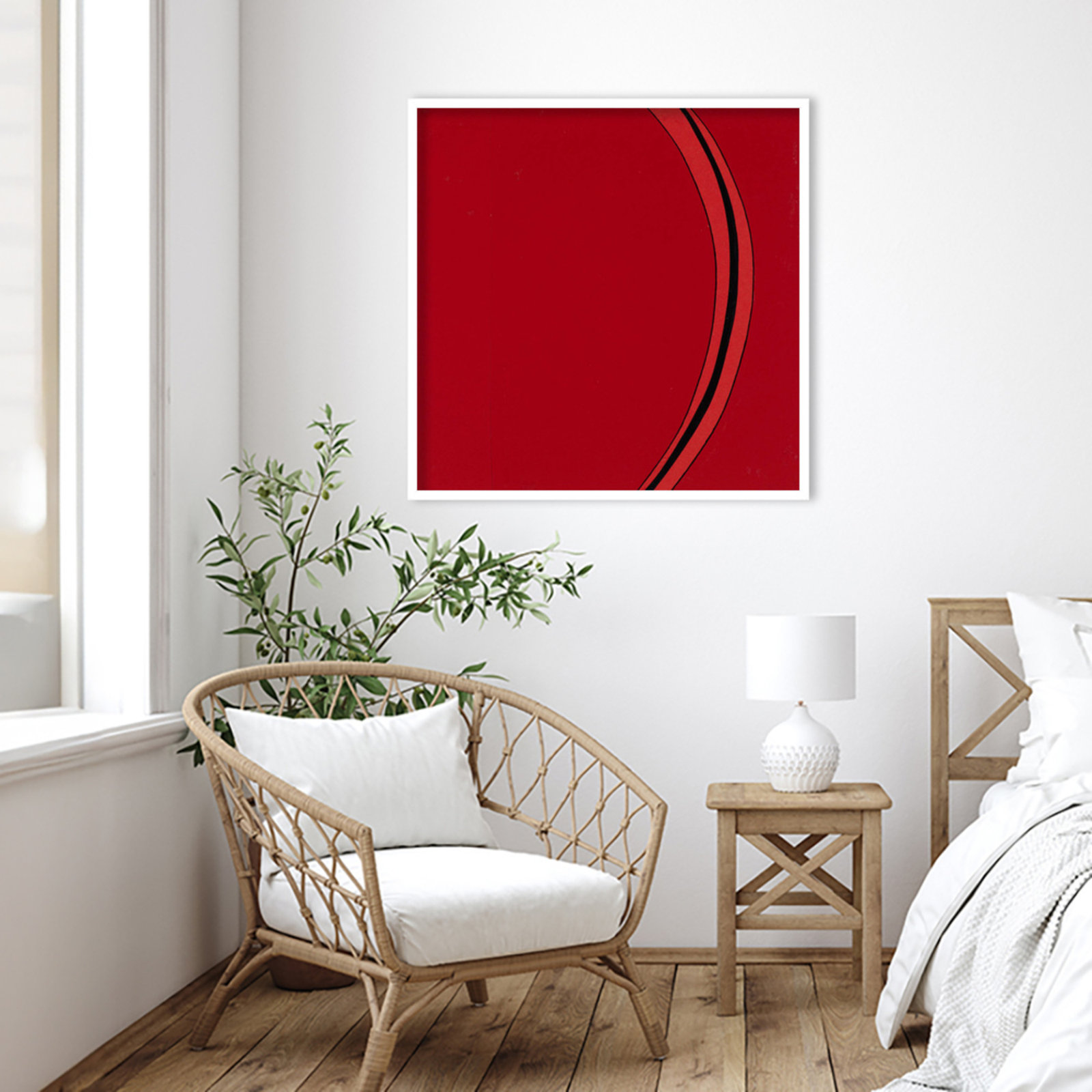 Segment Print by Alex Dunn, White, 33" H x 33" W