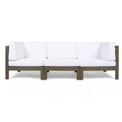 3-PIECE SOFA SET, WHITE