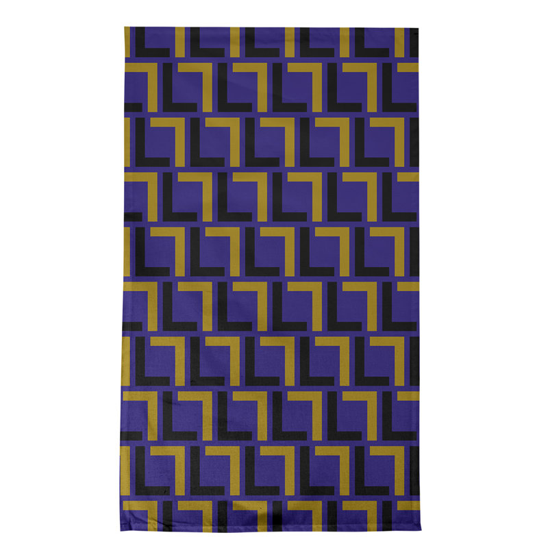 Baltimore Tea Towel Kitchen Towel, Purple/Black/Metallic Gold, Cotton Blend