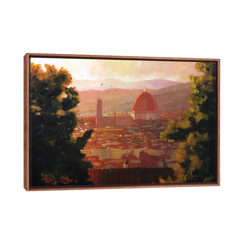 «Florence, Italy - the Duomo from a Distance» par Christopher Clark, reproduction d'art, H 18 po x l 26 po x P 1,5 po