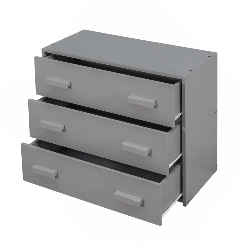 Lit mezzanine simple avec armoire et tablette, Grey