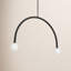 Lustre 2 lumières Rua en noir mat-847877371