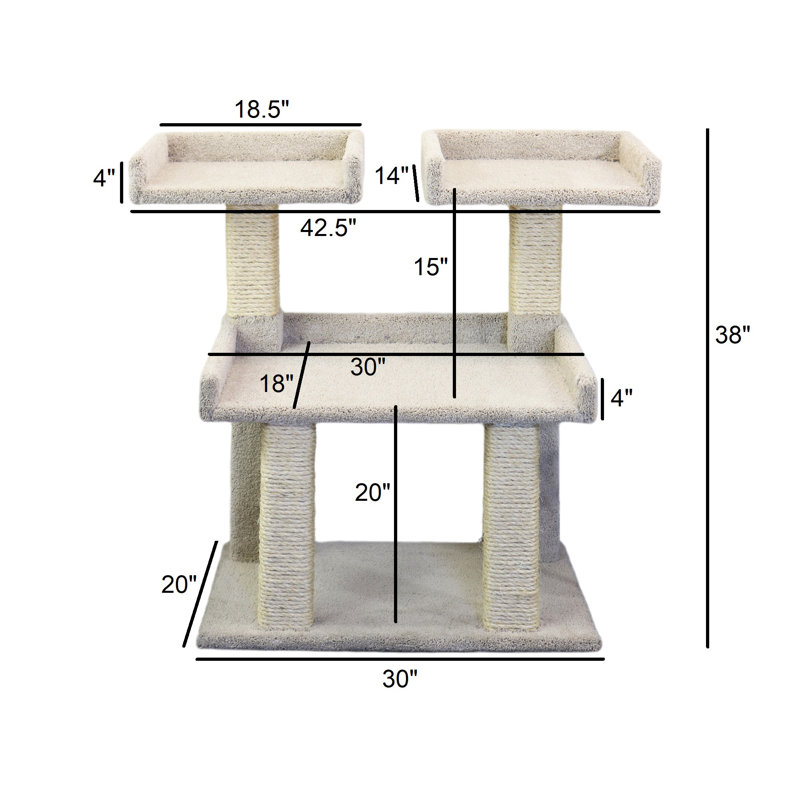 38'' H Cat Tree, Beige