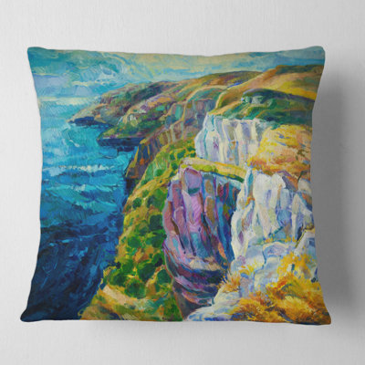 Housse et insert de coussin carré Cliff by the Ocean II