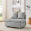 Fauteuil convertible convertible à dossier réglable avec canapé-lit et roulettes, tissu en lin moderne pour le salon pour les espaces restreints-131049490-131049492