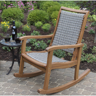 Chaise berçante en bois massif Arnot
