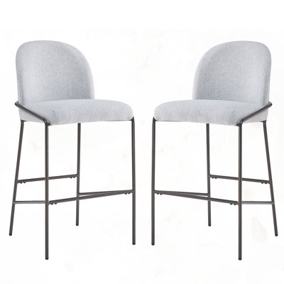 Ensemble de 2 tabourets de bar rembourrés d'intérieur en métal