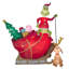12 pi. Grinch gonflable sur traîneau avec Max