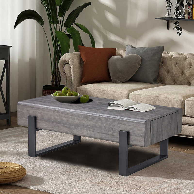 Table basse simple Mageik, Bois gris