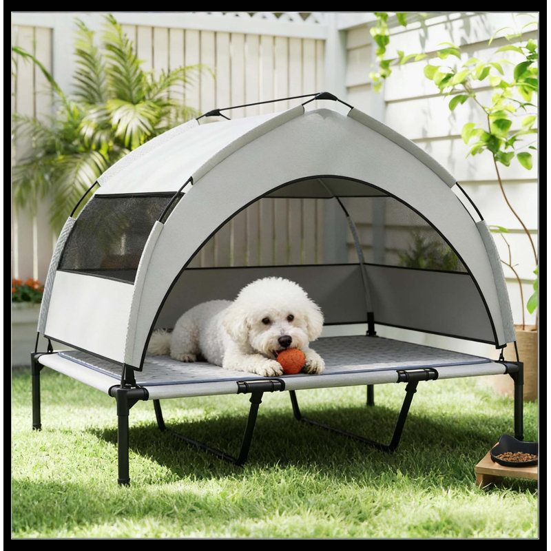 Lit surélevé pour animal de compagnie, lit surélevé pour chien portable, H 37 po x l 41,7 po x P 29,9 po