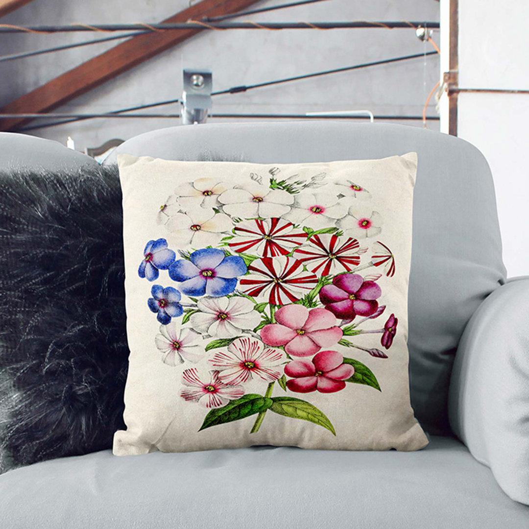 Illustration of a Petunia Flowers Cushion with Filling