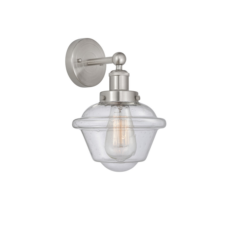 Wimer Steel Armed Sconce, Brushed Satin Nickel, Seedy