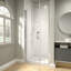 Porte de douche pivotante sans cadre 34 "- l 35 3/8" x H 72 "avec verre trempé transparent 1/4" (6mm)-107925080