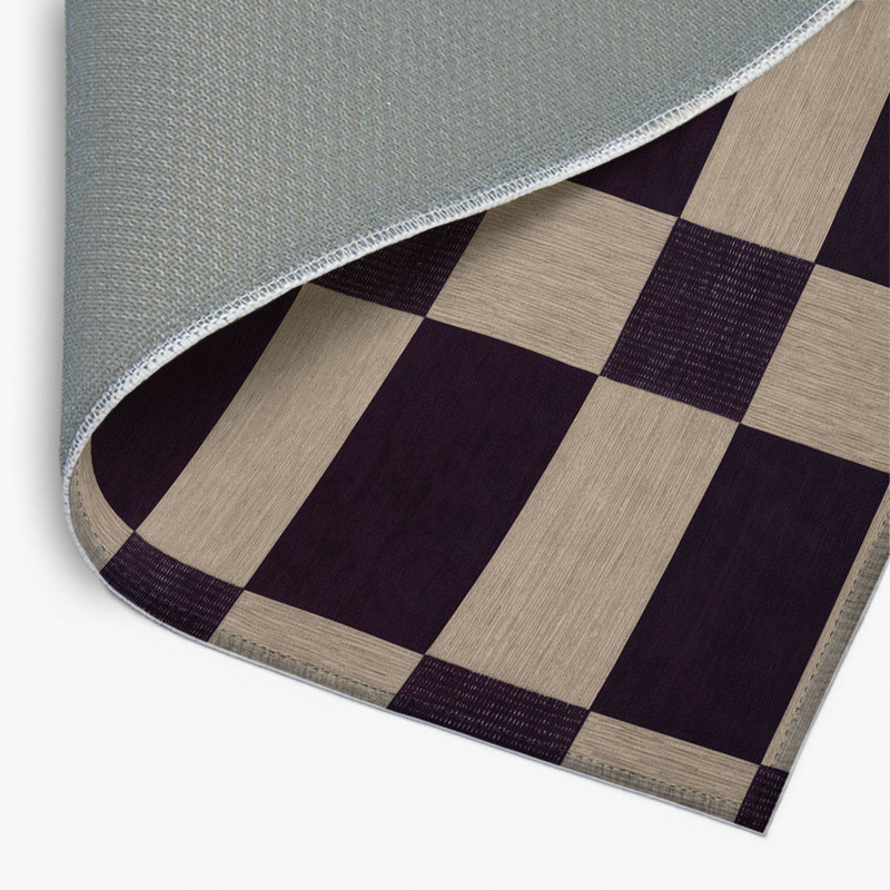 Tapis d'intérieur et d'extérieur à carreaux gris, Rectangulaire 2 pi x 3 pi