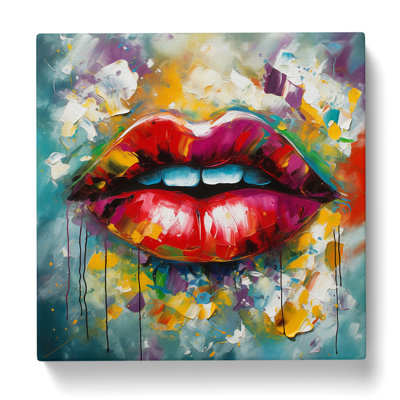 Lips Abstract Expressionism - No Frame Print