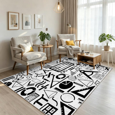 Tapis d'intérieur lavable à la machine Clear Math