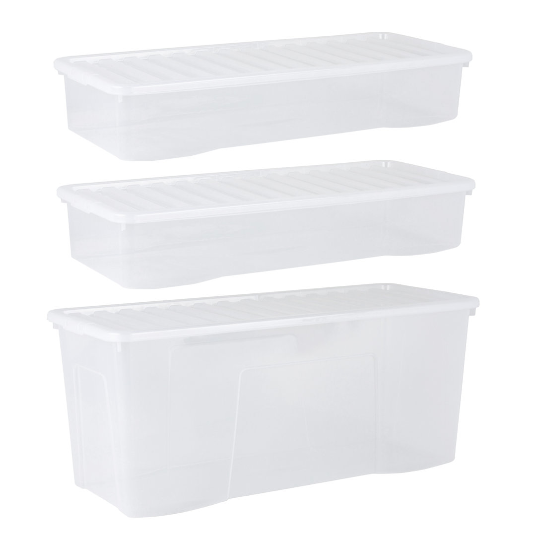 Wham Festive 3-Piece Christmas Storage Set | 1 X 133L Christmas Tree Box & 2 X 55L Decorations Boxes | Stackable & Nestable | Made In Uk - Image 2