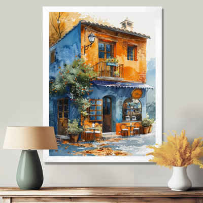 Jaune et bleu Cozy Vintage Spring Shop - Boutiques et magasins, art mural