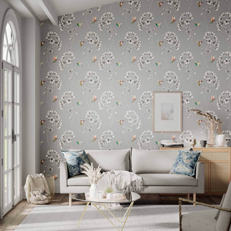 Amazilia 10.05m x 68.6cm Wallpaper Roll, French Grey/Stone