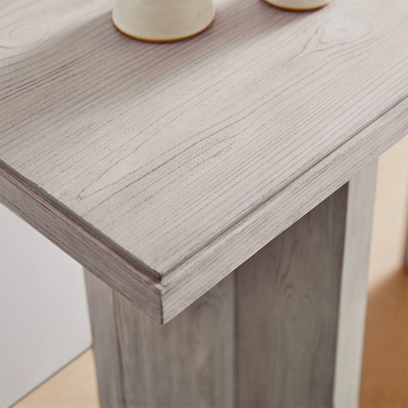 Console rétro en bois massif minimaliste, H 29,92 po x l 55,12 po x P 13,78 po