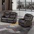 Ensemble de fauteuils inclinables 2 pièces - causeuse manuelle 90 ° à 160 °, peu encombrant, similicuir, compact pour les appartements