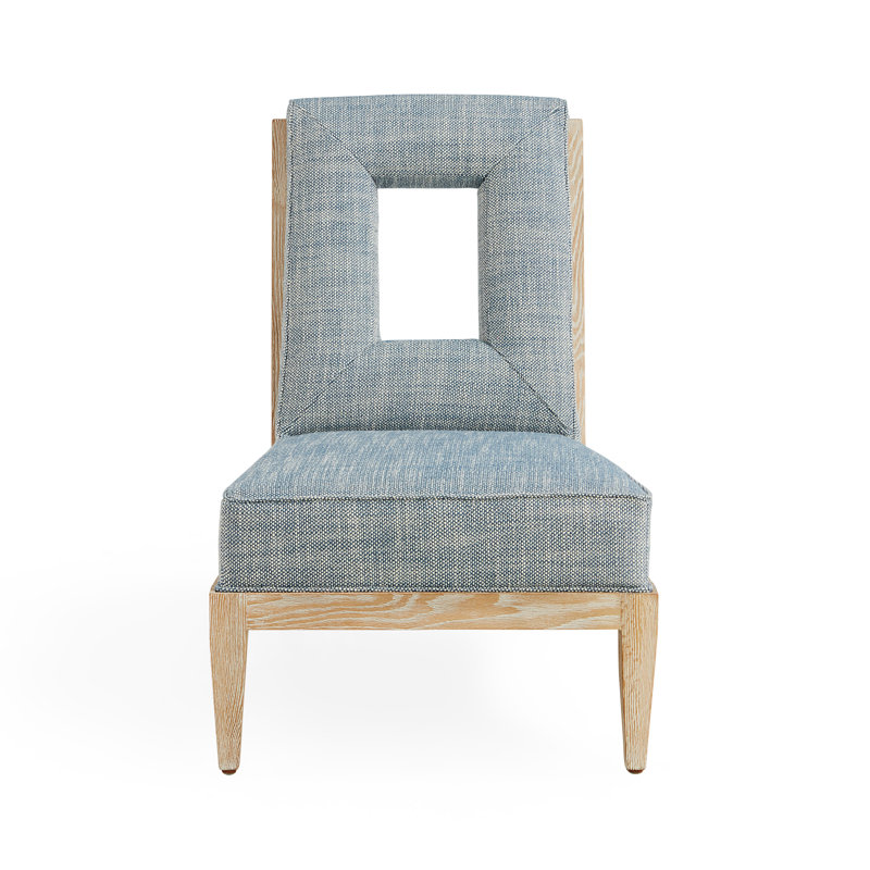 Fauteuil de chambre Cocteau, Naturel, Mélange de polyester bleu