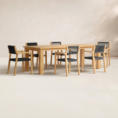 Beardall 71" Teak Patio Dining Set