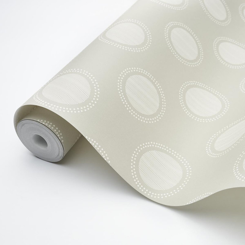 Schumacher x Neisha Crosland Watermark Wallpaper, Powder Gray