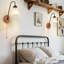 Applique murale rétro avec chaînette avec interrupteur et luminaire noir rétro E26