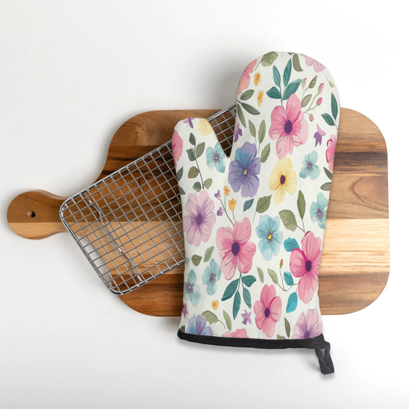 Floral Tangle Oven Mitt Cotton Twill