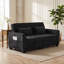 4-in-1 Convertible L-Shaped Sofa Bed, Dual Pull-Out Double Sleeper 186x142cm Black Chenille