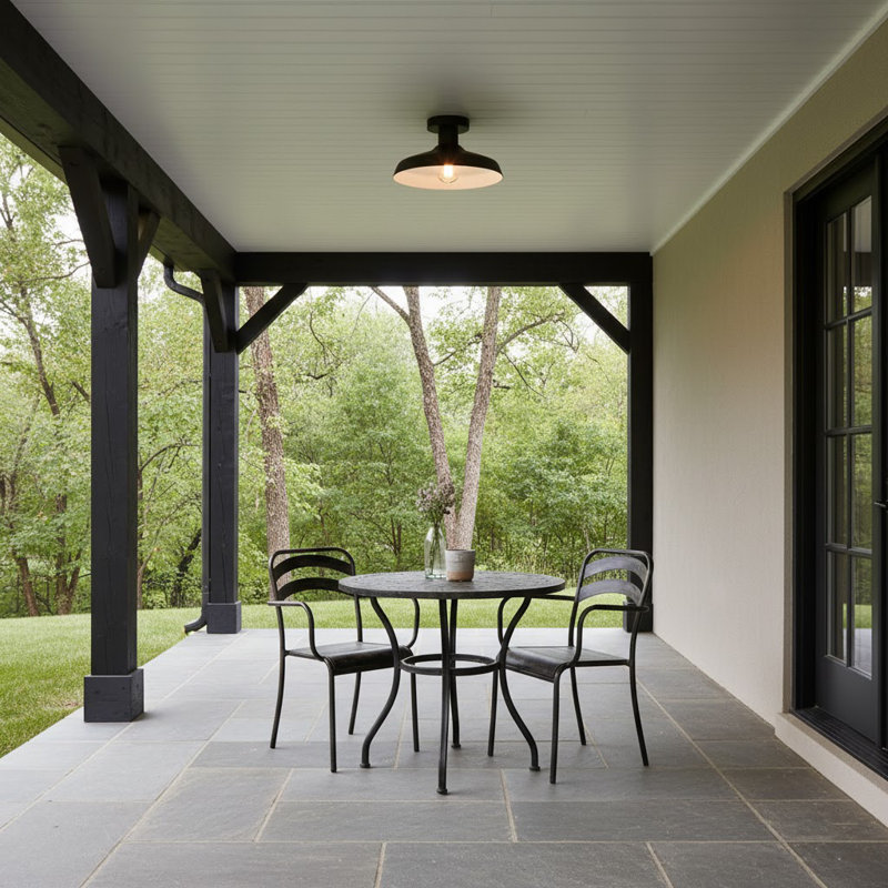 Vanielle 1 - Bulb Outdoor Semi Flush Mount, Black