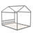Queen Size Wooden House Bed With Headboard,Gray-1387314132
