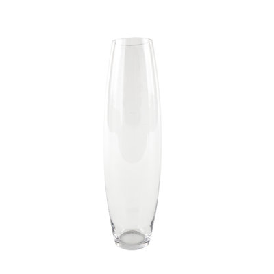 Cole and Grey Glass Tall Slanted Clear Decorative Vase