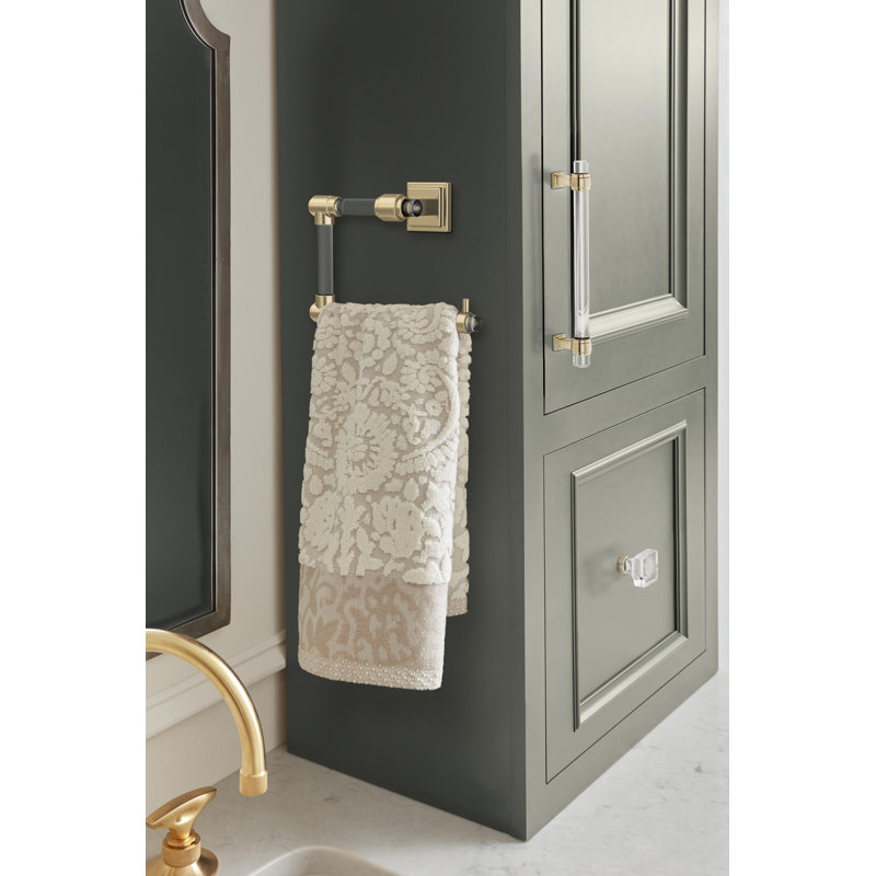 Glacio Towel Ring, Clear/Golden Champagne