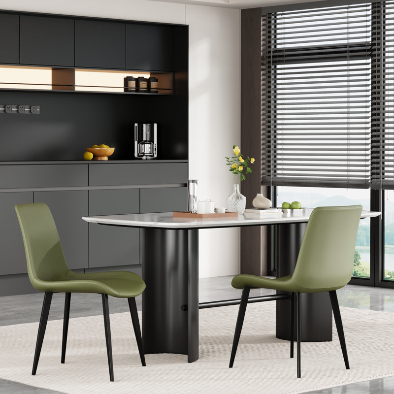 Ensemble de chaises de salle à manger Modern, 2, Vert