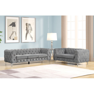 Julissa 2 - Piece Velvet Living Room Set