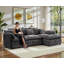 Couchette surdimensionnée en chenille de 112 po avec couchette modulaire en L avec repose-pieds et mousse à mémoire de forme pour salon - gris moderne-1065616739